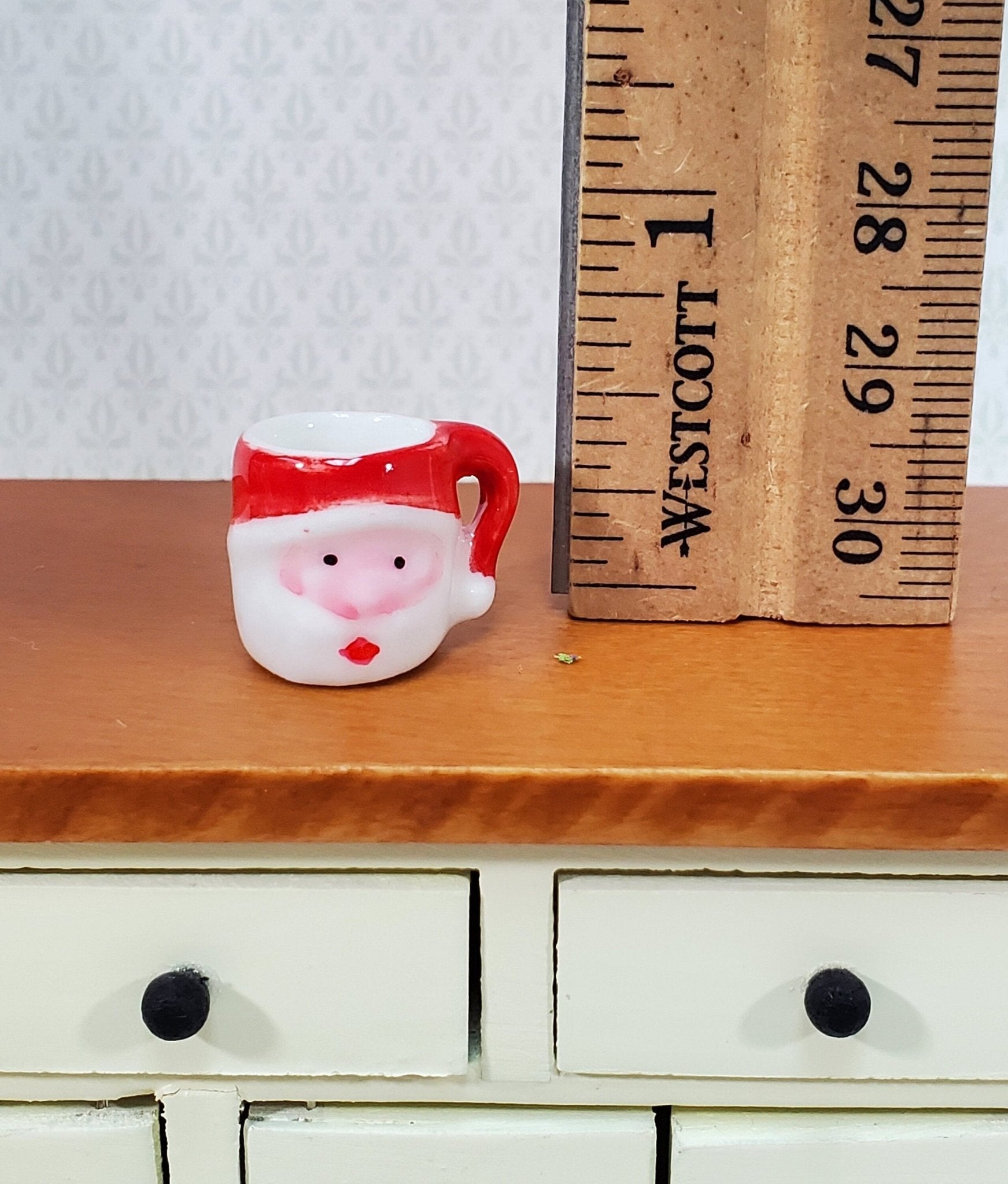 Dollhouse Santa Mug Coffee Cup LARGE Miniature Ceramic Christmas - Miniature Crush