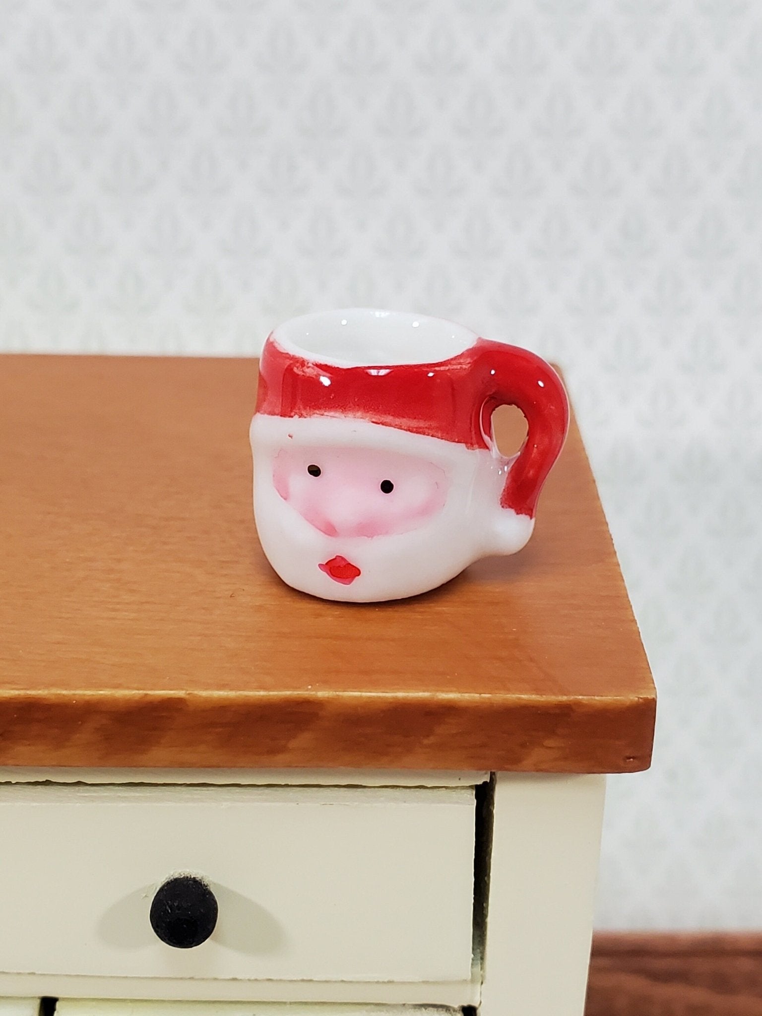 Dollhouse Santa Mug Coffee Cup LARGE Miniature Ceramic Christmas - Miniature Crush