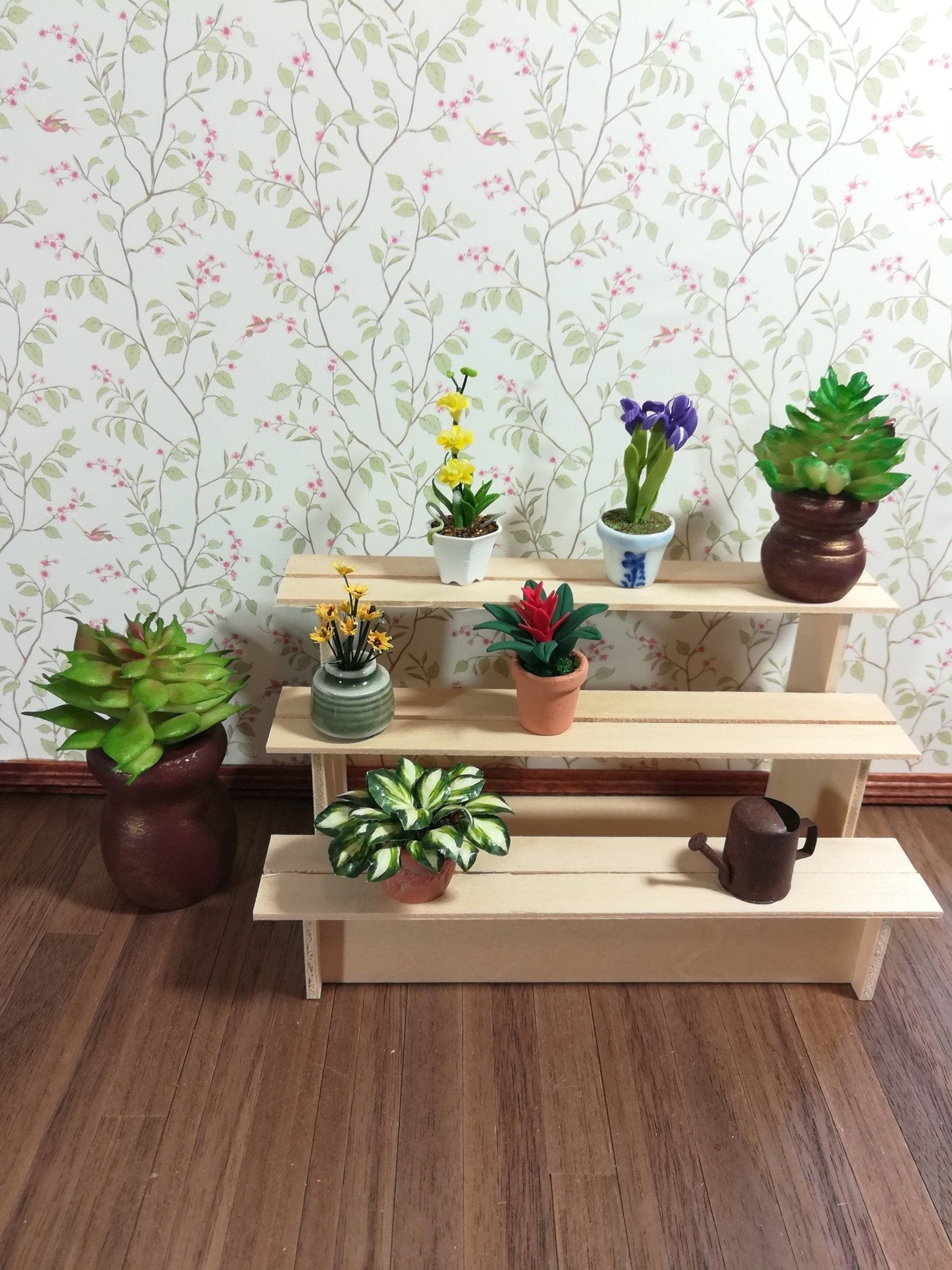 Dollhouse Shelves for Shop or Garden Unpainted Wood 1:12 Scale Miniature - Miniature Crush