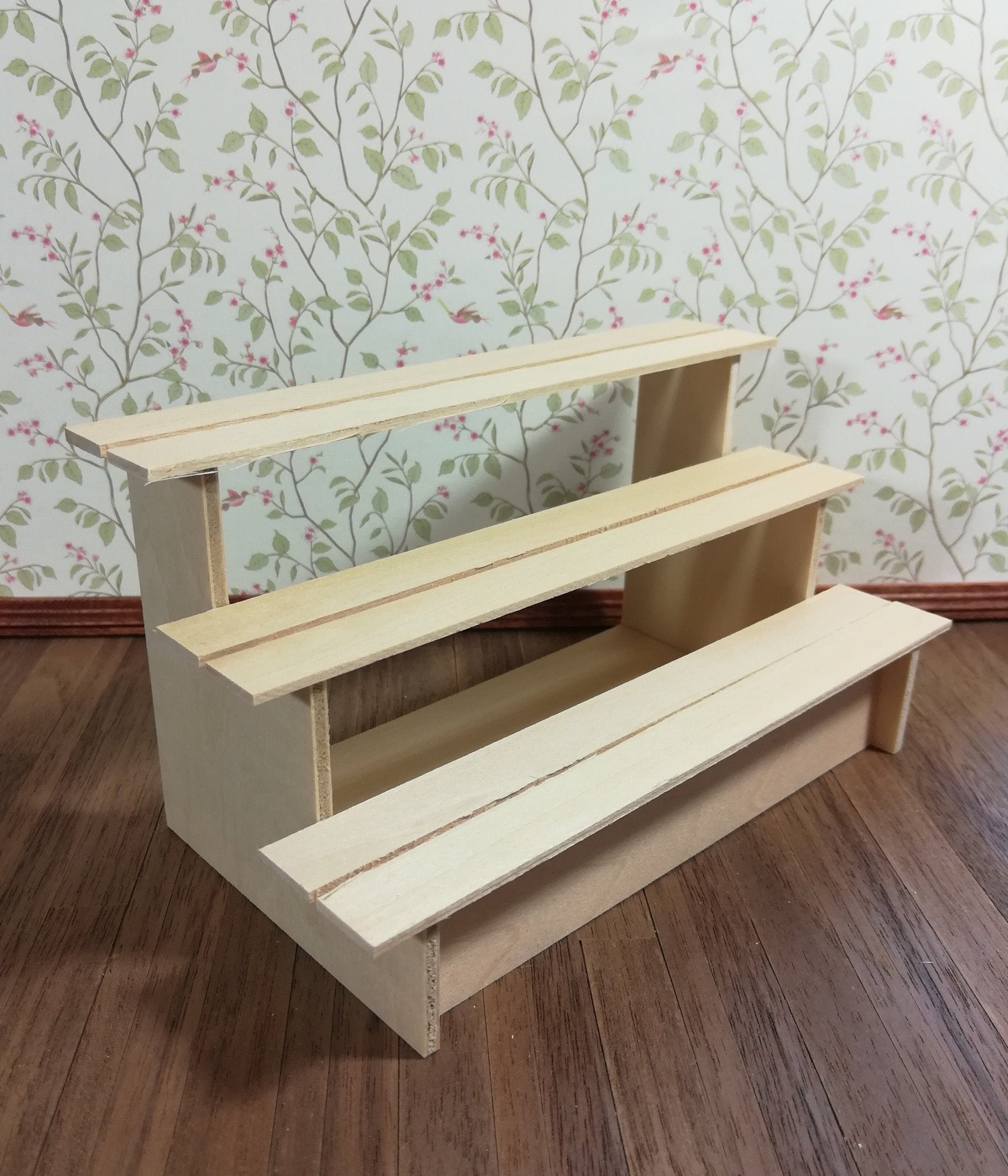 Dollhouse Shelves for Shop or Garden Unpainted Wood 1:12 Scale Miniature - Miniature Crush