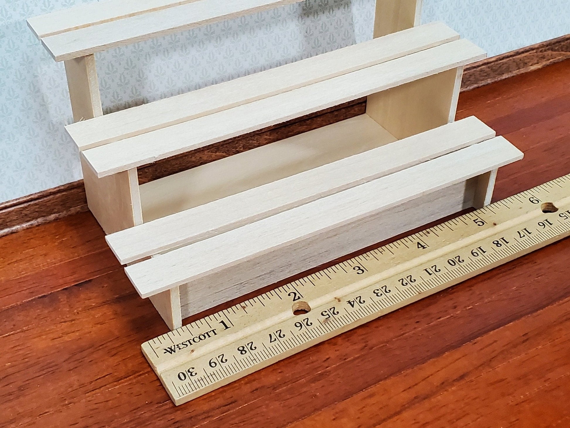 Dollhouse Shelves for Shop or Garden Unpainted Wood 1:12 Scale Miniature - Miniature Crush