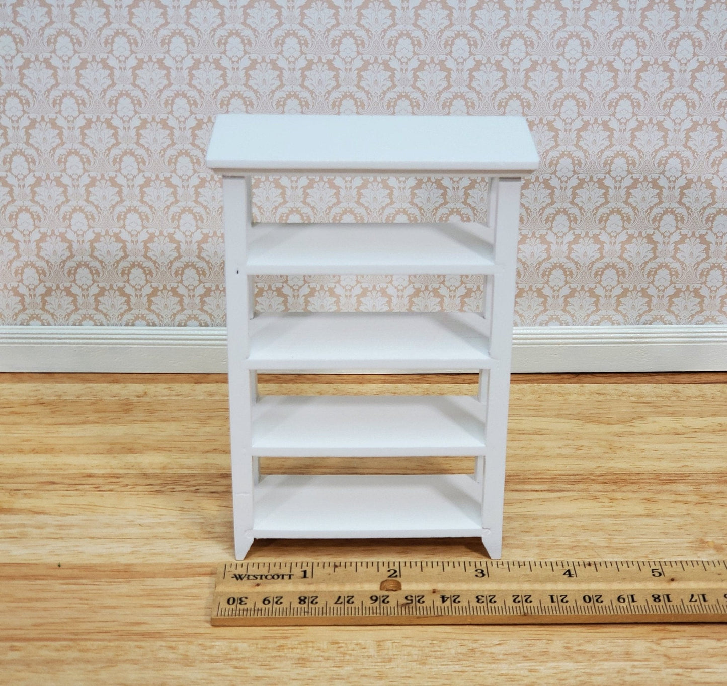Dollhouse Shelves White Standing Open Back 1:12 Scale Furniture Bookshelf - Miniature Crush