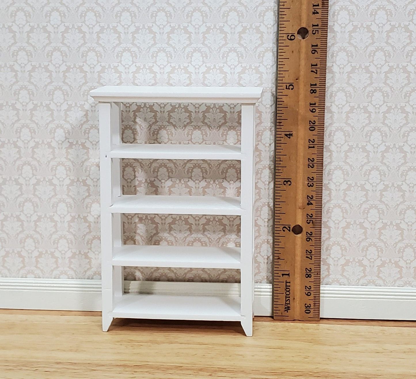 Dollhouse Shelves White Standing Open Back 1:12 Scale Furniture Bookshelf - Miniature Crush