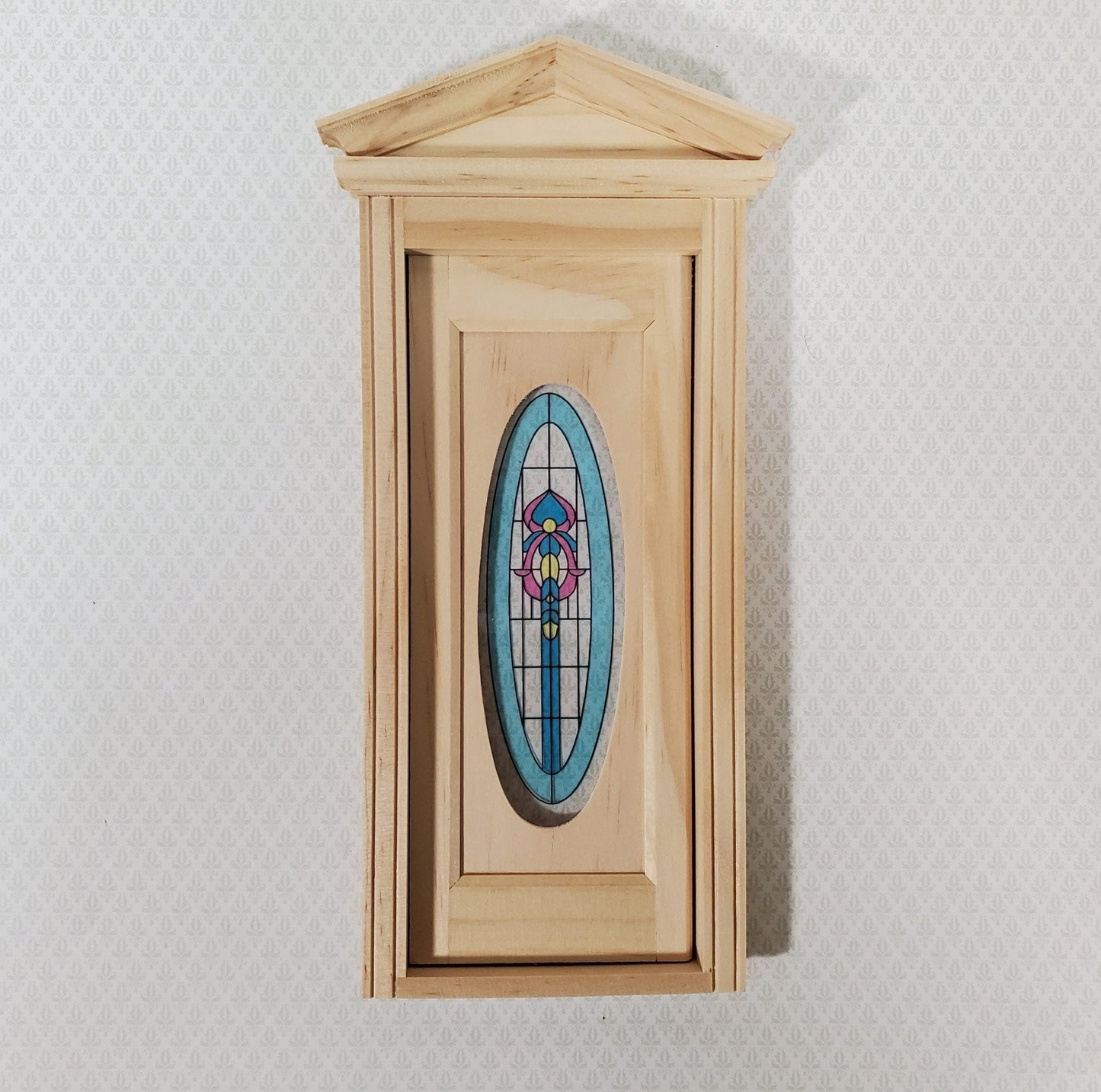 Dollhouse Simulated Stained Glass Door Insert Oval 1:12 Scale Fits Houseworks Door 6002 - Miniature Crush