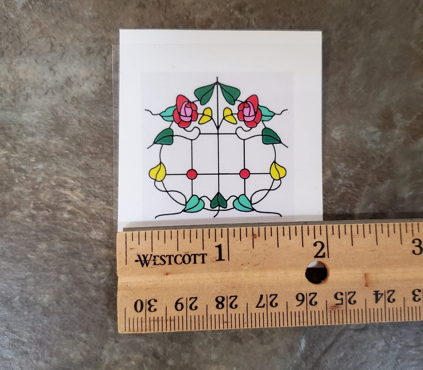 Dollhouse Simulated Stained Glass Window Insert Round 1:12 Scale Miniature SLIM21 - Miniature Crush