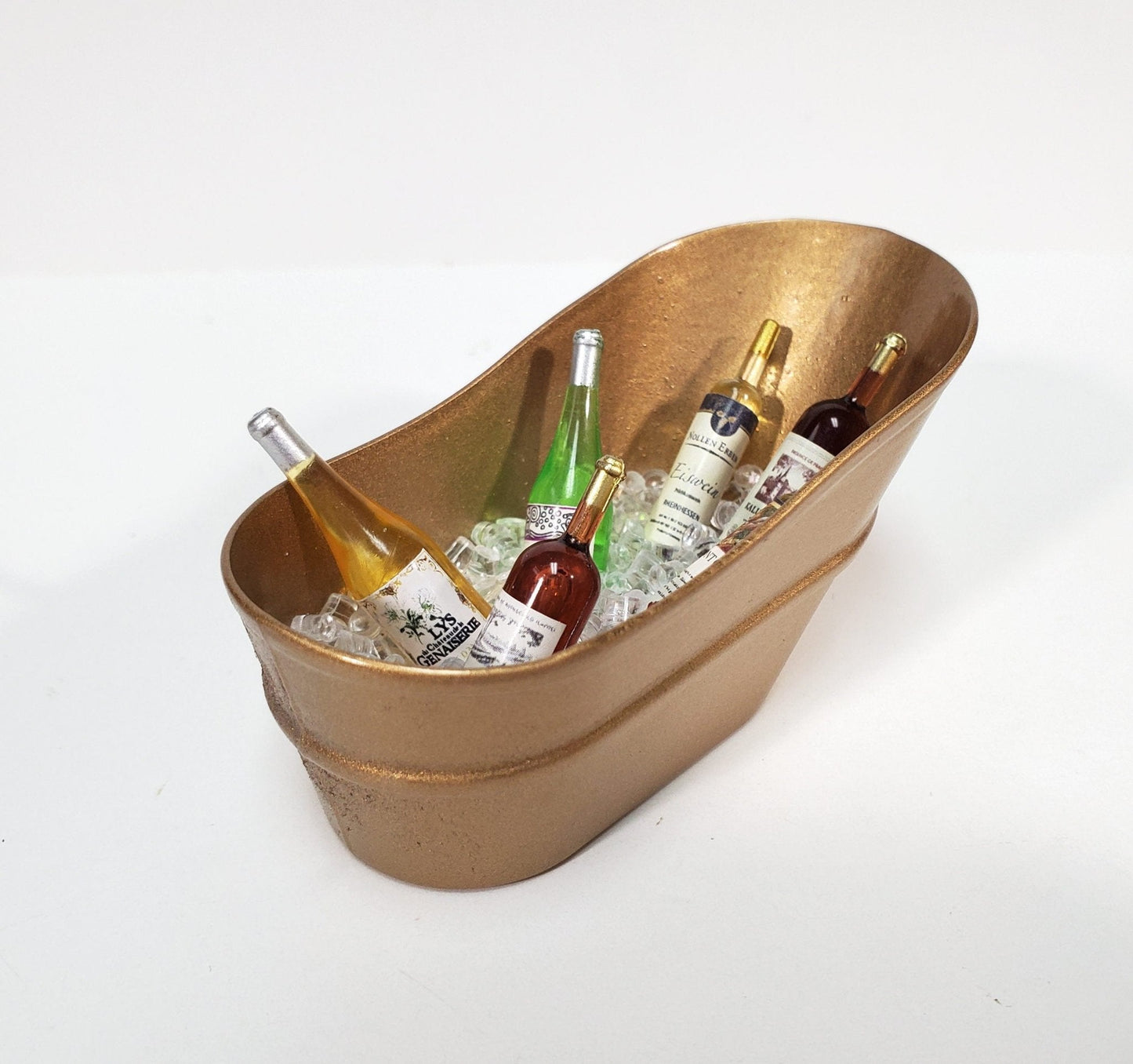 Dollhouse Small Tub Mini "Copper" Baby Bathtub Metal 1:12 Scale Hip Bath - Miniature Crush