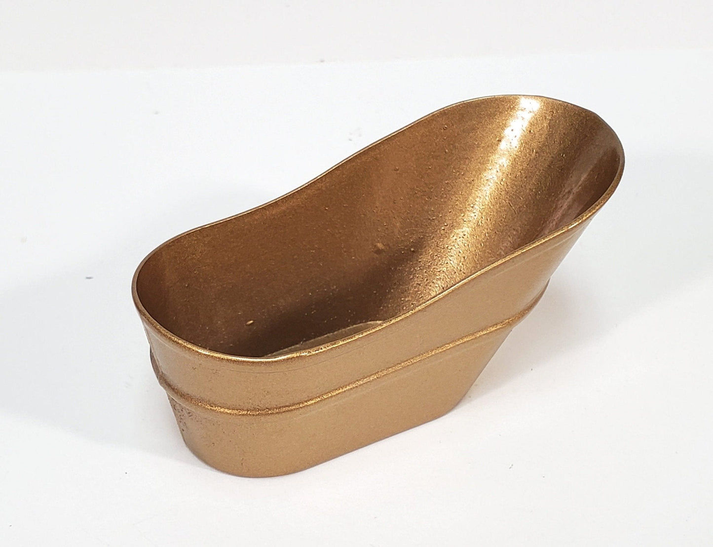 Dollhouse Small Tub Mini "Copper" Baby Bathtub Metal 1:12 Scale Hip Bath - Miniature Crush