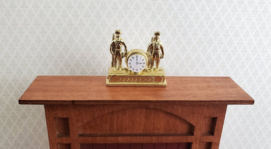 Dollhouse Soldier Mantle Clock Gold 1:12 Scale Miniatures Decor - Miniature Crush