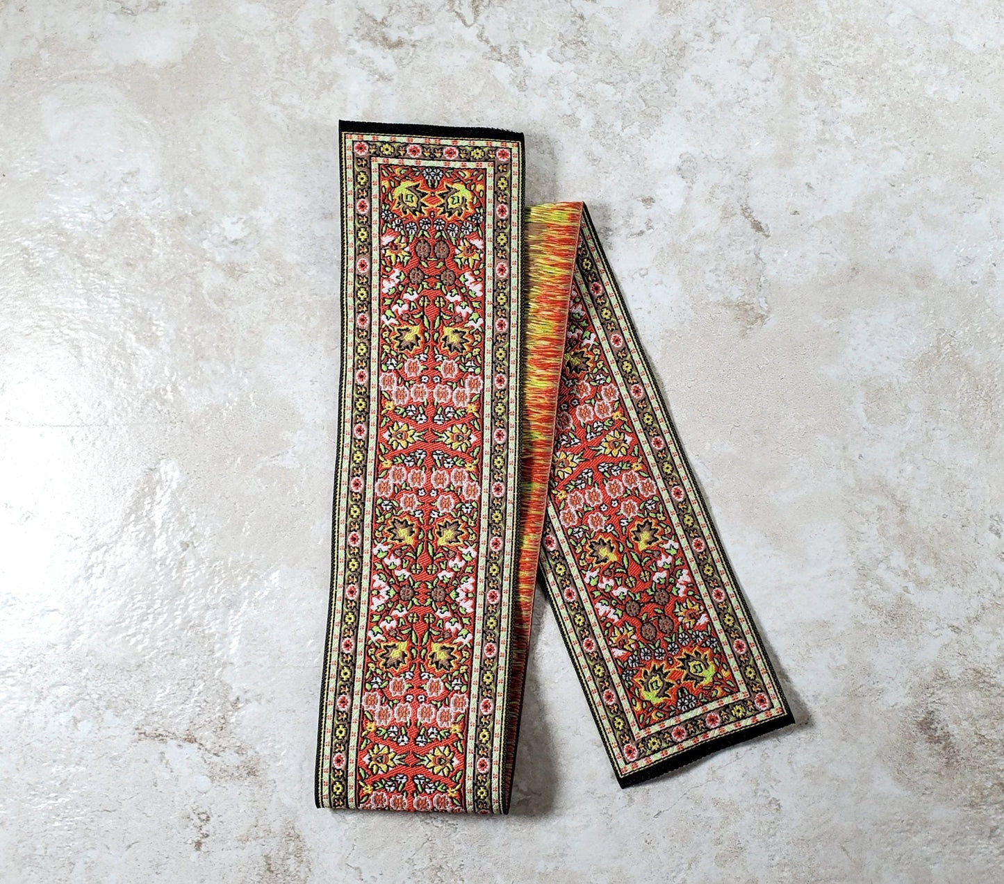 Dollhouse Stair Runner Long Carpet 19.75" x 2" Red & Green 1:12 Scale Miniature - Miniature Crush