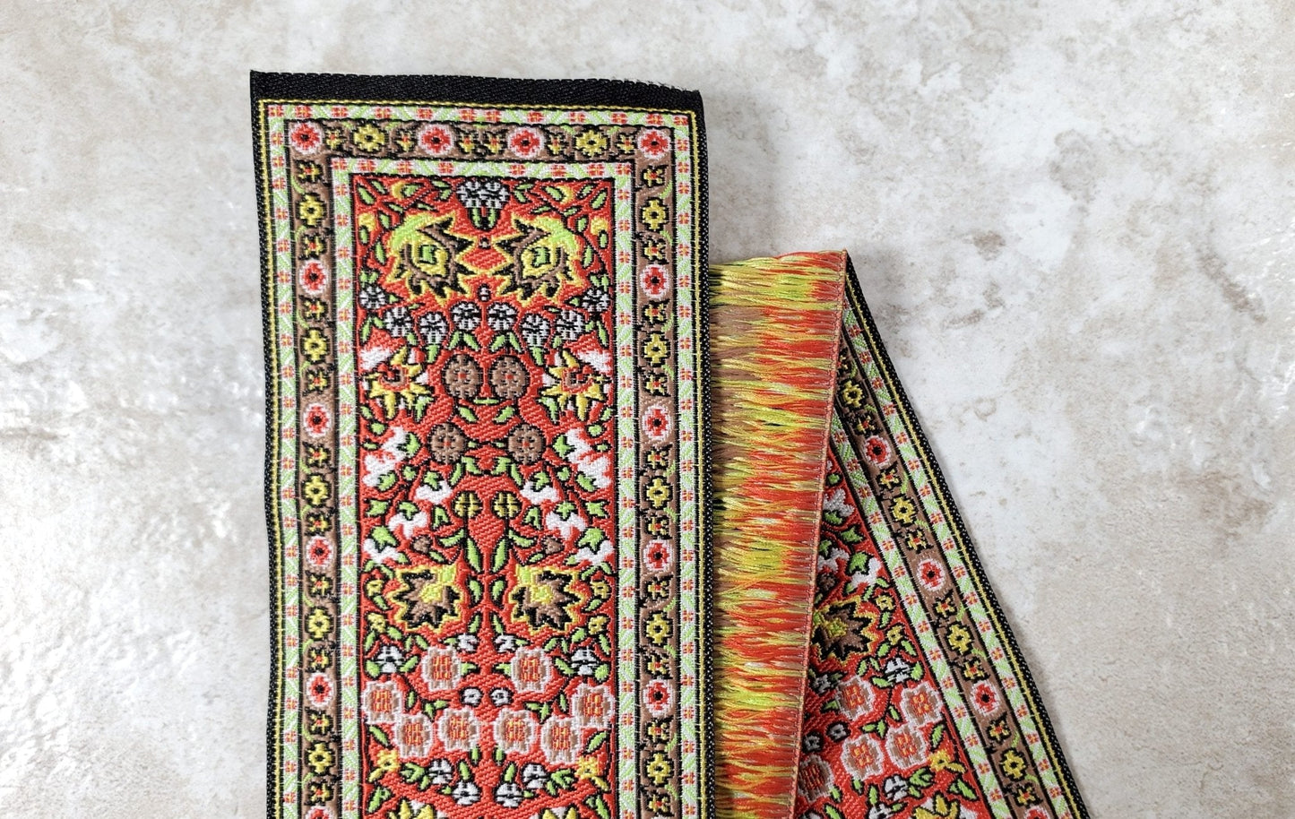 Dollhouse Stair Runner Long Carpet 19.75" x 2" Red & Green 1:12 Scale Miniature - Miniature Crush