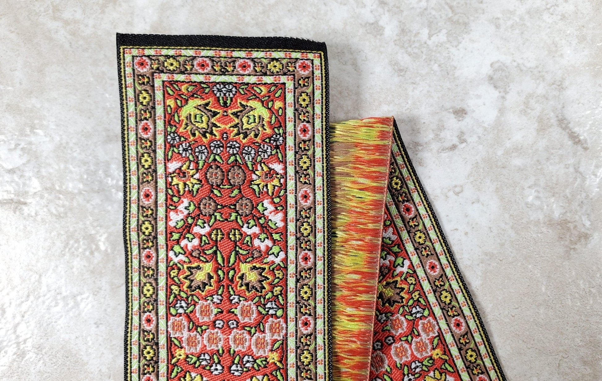 Dollhouse Stair Runner Long Carpet 19.75" x 2" Red & Green 1:12 Scale Miniature - Miniature Crush