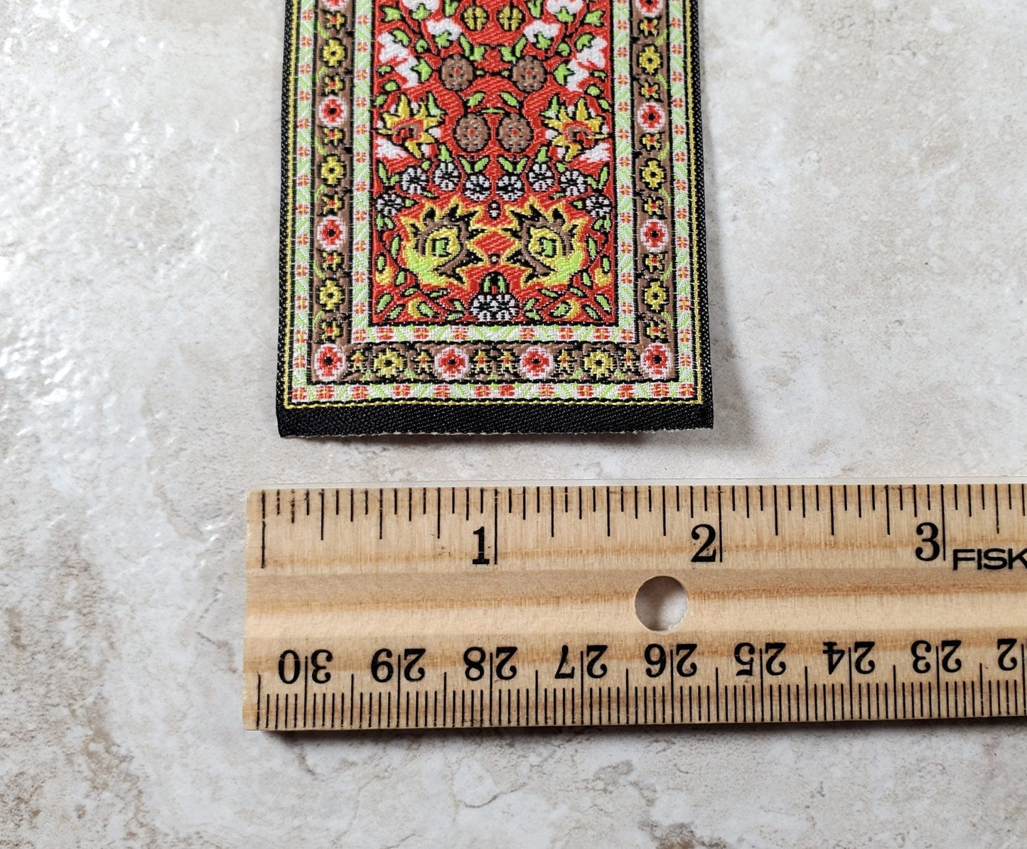 Dollhouse Stair Runner Long Carpet 19.75" x 2" Red & Green 1:12 Scale Miniature - Miniature Crush