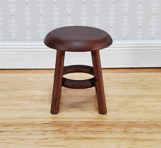 Dollhouse Step Stool Short Walnut Finish Wood 1:12 Scale Miniature Furniture 1 1/2" - Miniature Crush