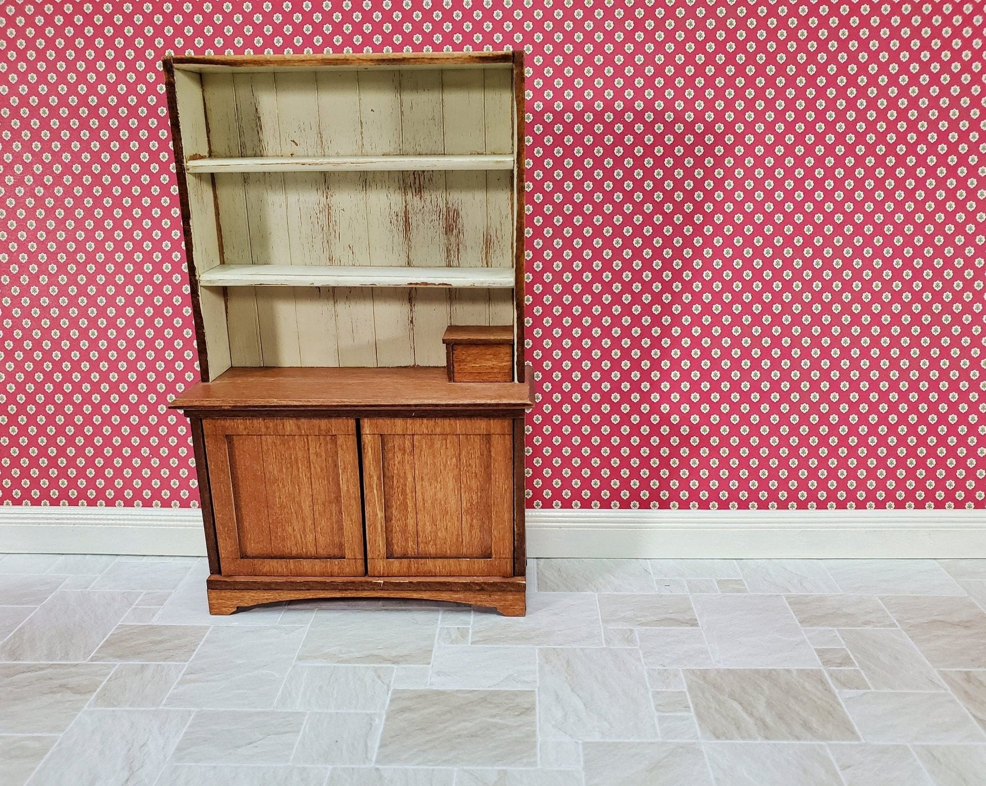 Dollhouse Stone Floor Tile Lightly Embossed Faux Flooring Gray Glossy Card Stock - Miniature Crush