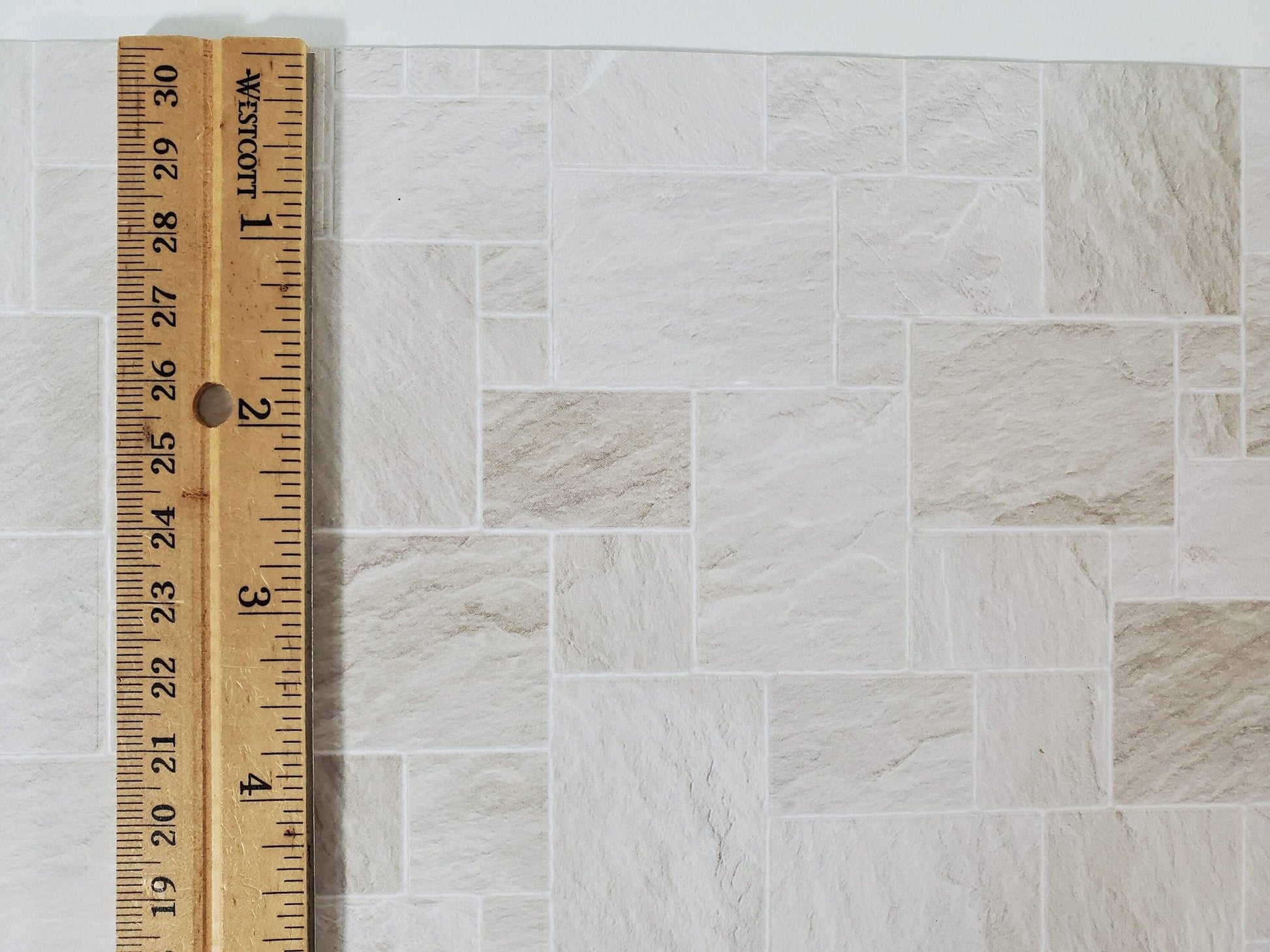 Dollhouse Stone Floor Tile Lightly Embossed Faux Flooring Gray Glossy Card Stock - Miniature Crush