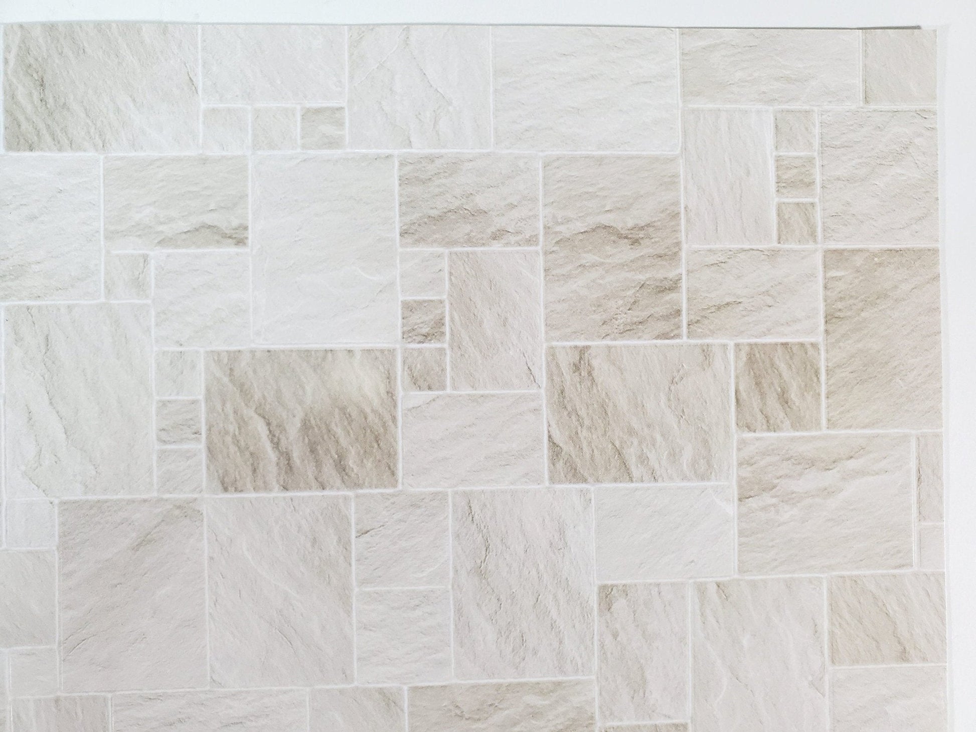 Dollhouse Stone Floor Tile Lightly Embossed Faux Flooring Gray Glossy Card Stock - Miniature Crush