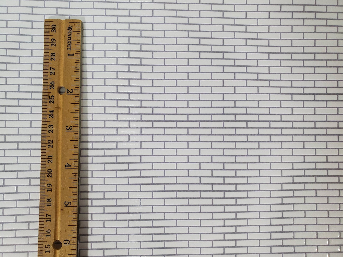Dollhouse Subway Tile Metro Wall Tile Small White Embossed Glossy Paper World & Model - Miniature Crush