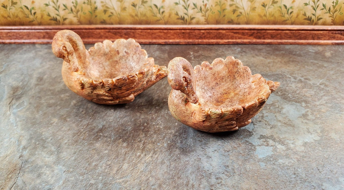 Dollhouse Swan Flower Planters x2 Large by Falcon Miniatures Cast Resin A4010AG - Miniature Crush