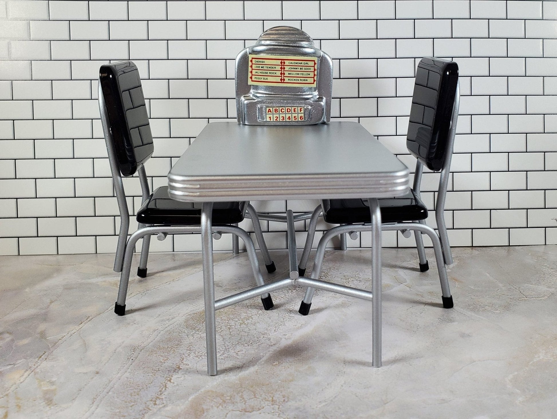 Dollhouse Table Top Jukebox Selector 1950s Retro Style 1:12 Scale Miniature - Miniature Crush