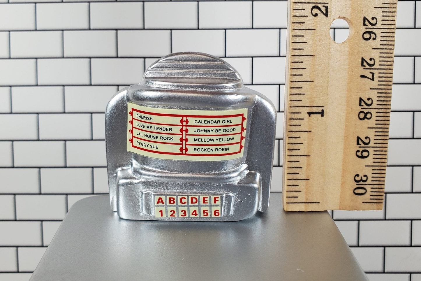 Dollhouse Table Top Jukebox Selector 1950s Retro Style 1:12 Scale Miniature - Miniature Crush