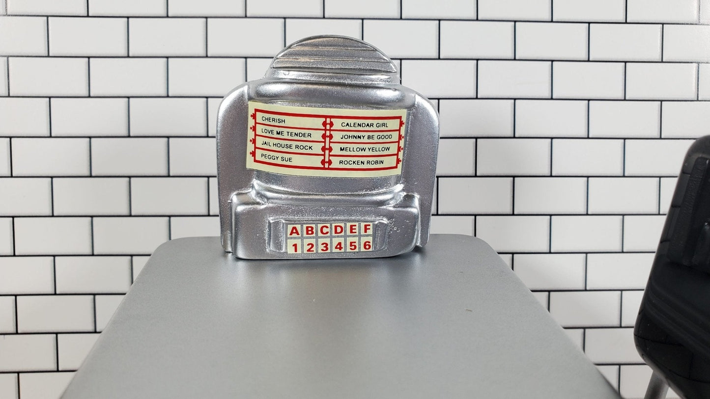Dollhouse Table Top Jukebox Selector 1950s Retro Style 1:12 Scale Miniature - Miniature Crush