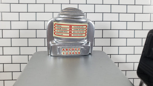 Dollhouse Table Top Jukebox Selector 1950s Retro Style 1:12 Scale Miniature - Miniature Crush