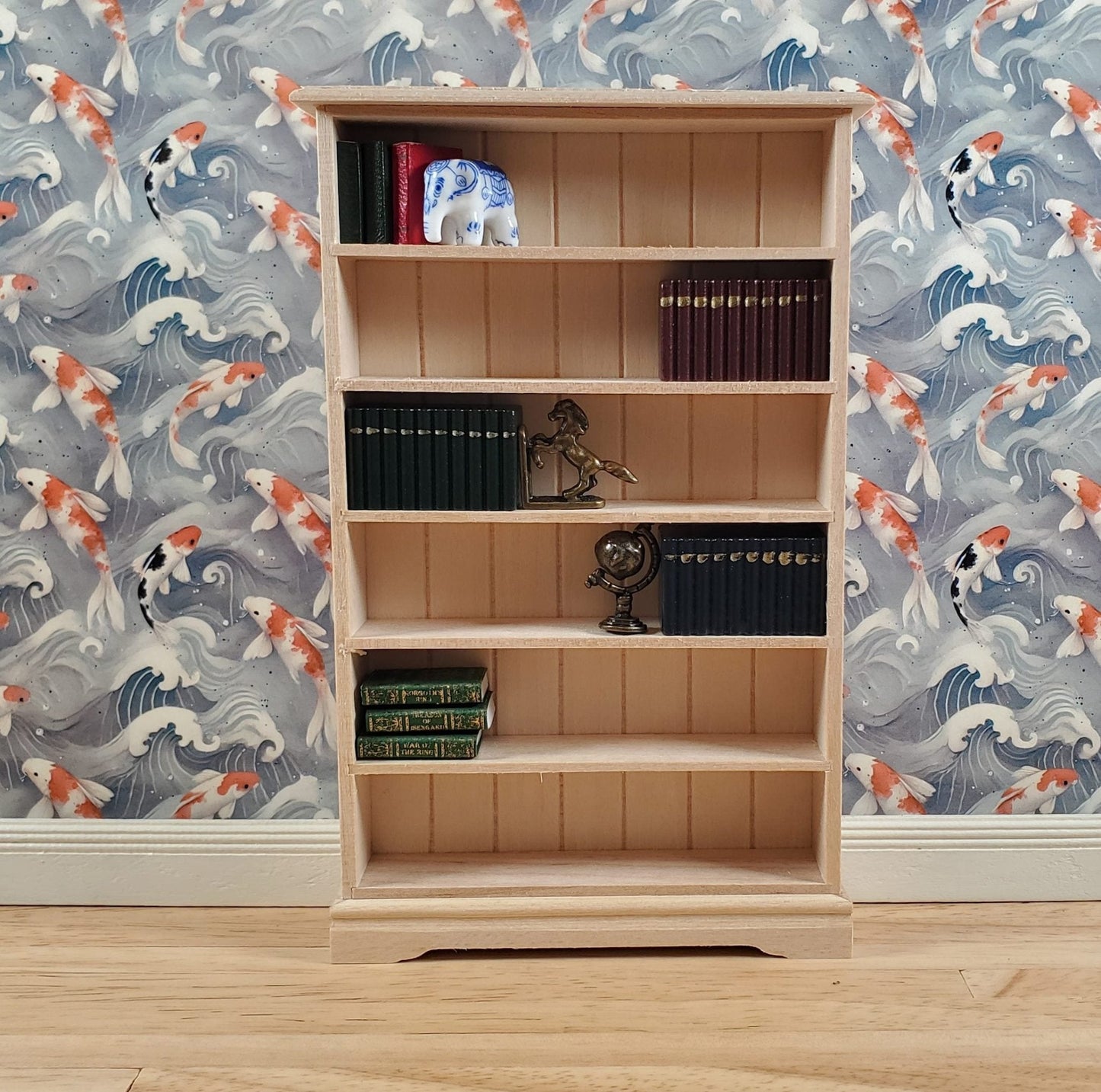 Dollhouse Tall Bookcase Shop Shelves Bookshelf 1:12 Scale Furniture Unpainted - Miniature Crush