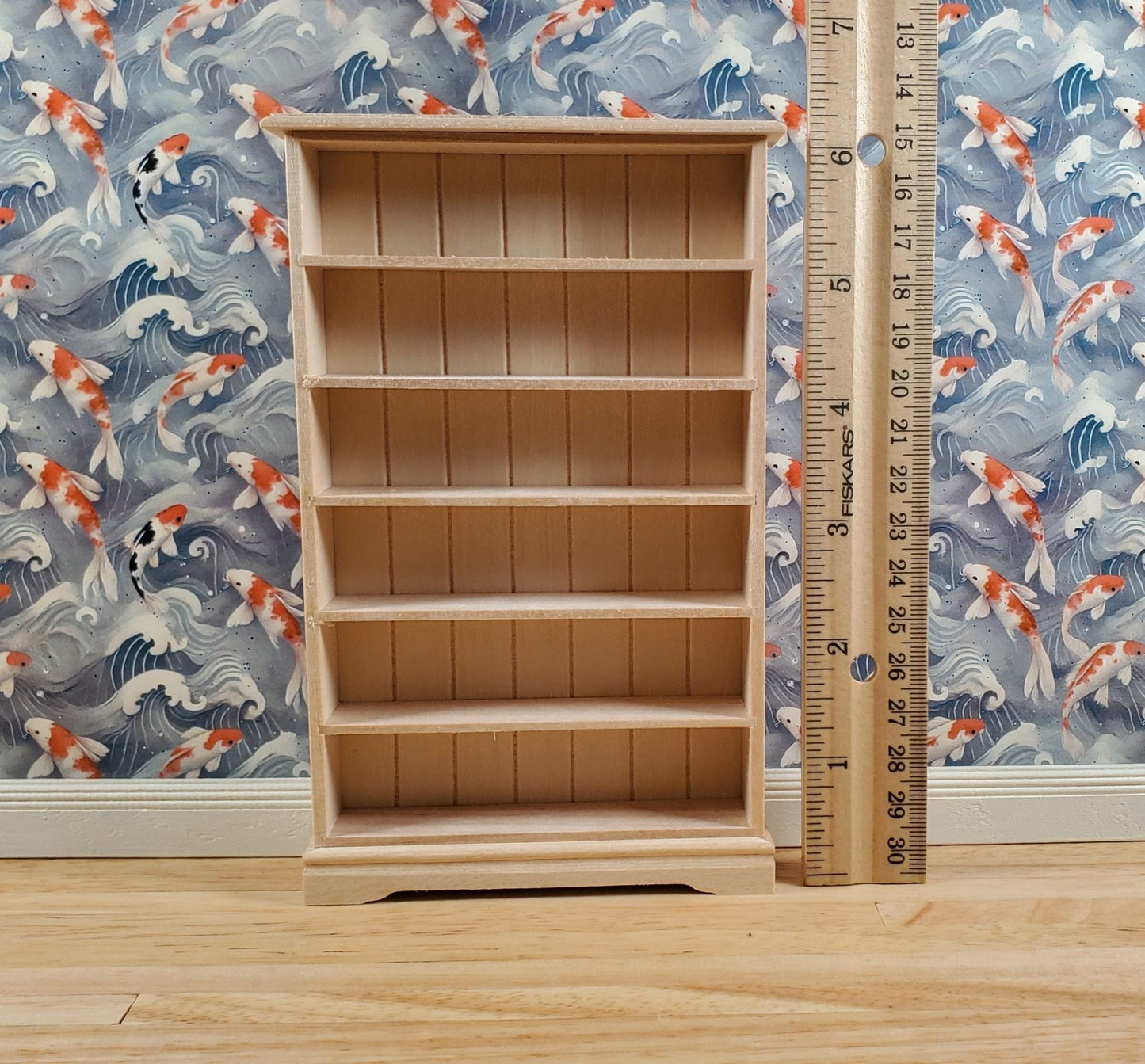 Dollhouse Tall Bookcase Shop Shelves Bookshelf 1:12 Scale Furniture Unpainted - Miniature Crush