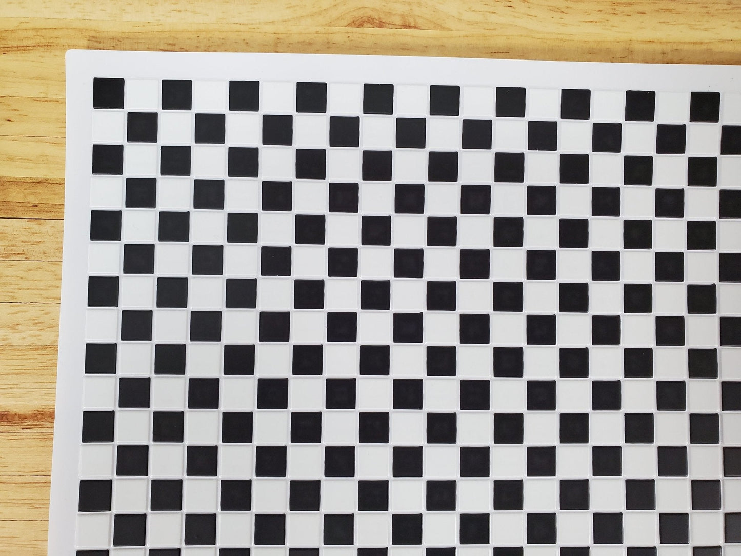 Dollhouse Tile Black & White Squares Vinyl Flooring Embossed Floor 1:12 Scale Miniatures - Miniature Crush