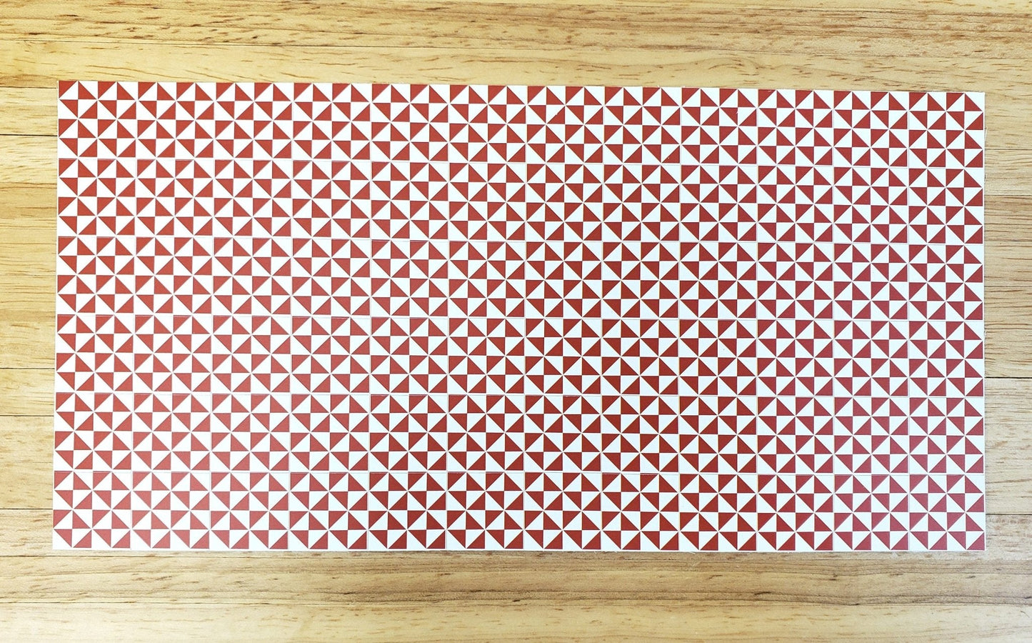 Dollhouse Tile Floor Sheet Red & White Geometric 1:12 Scale Miniature by World Model - Miniature Crush