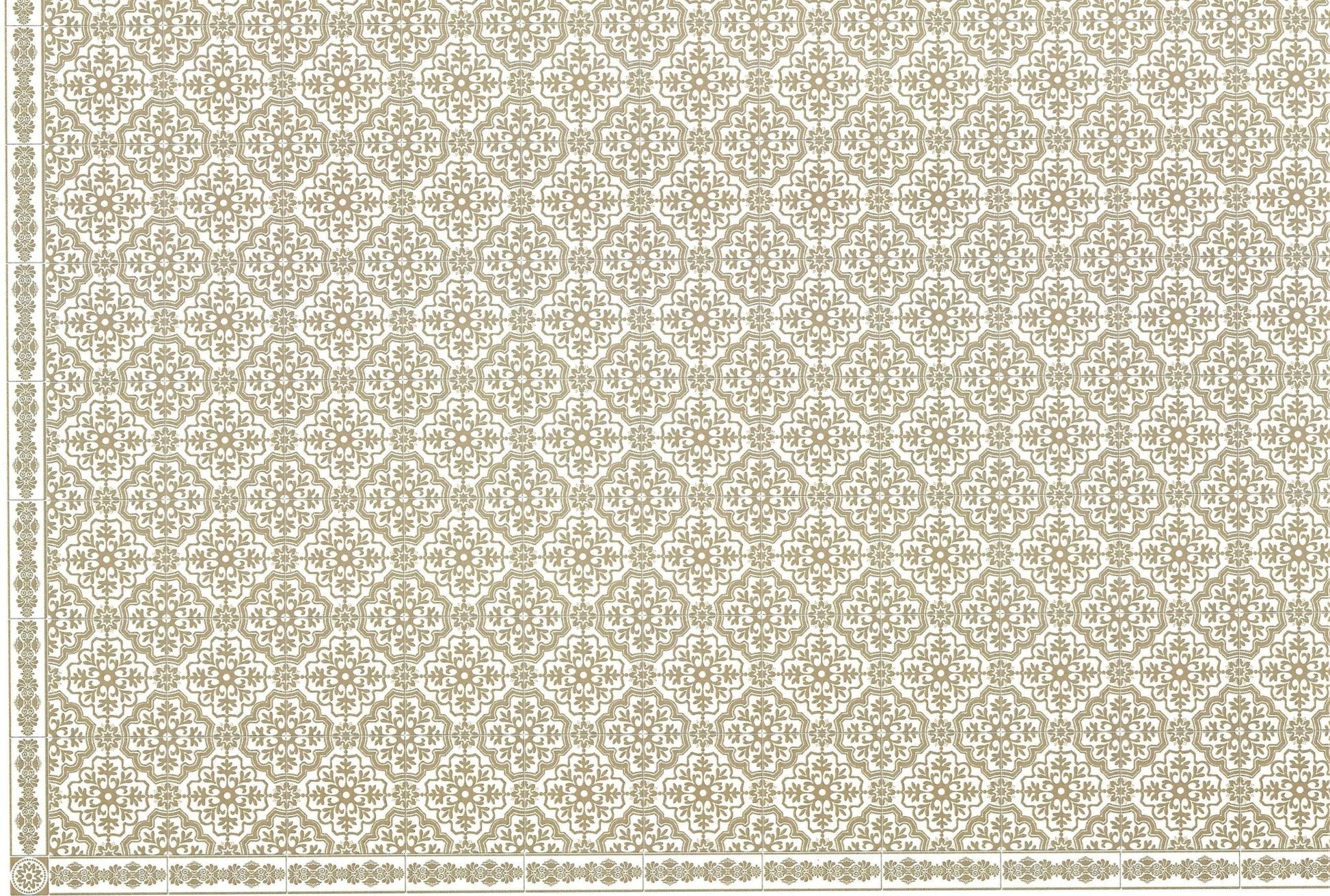 Dollhouse Tile Wallpaper Victorian Bronze on White 1:12 Scale Itsy Bitsy Miniature - Miniature Crush