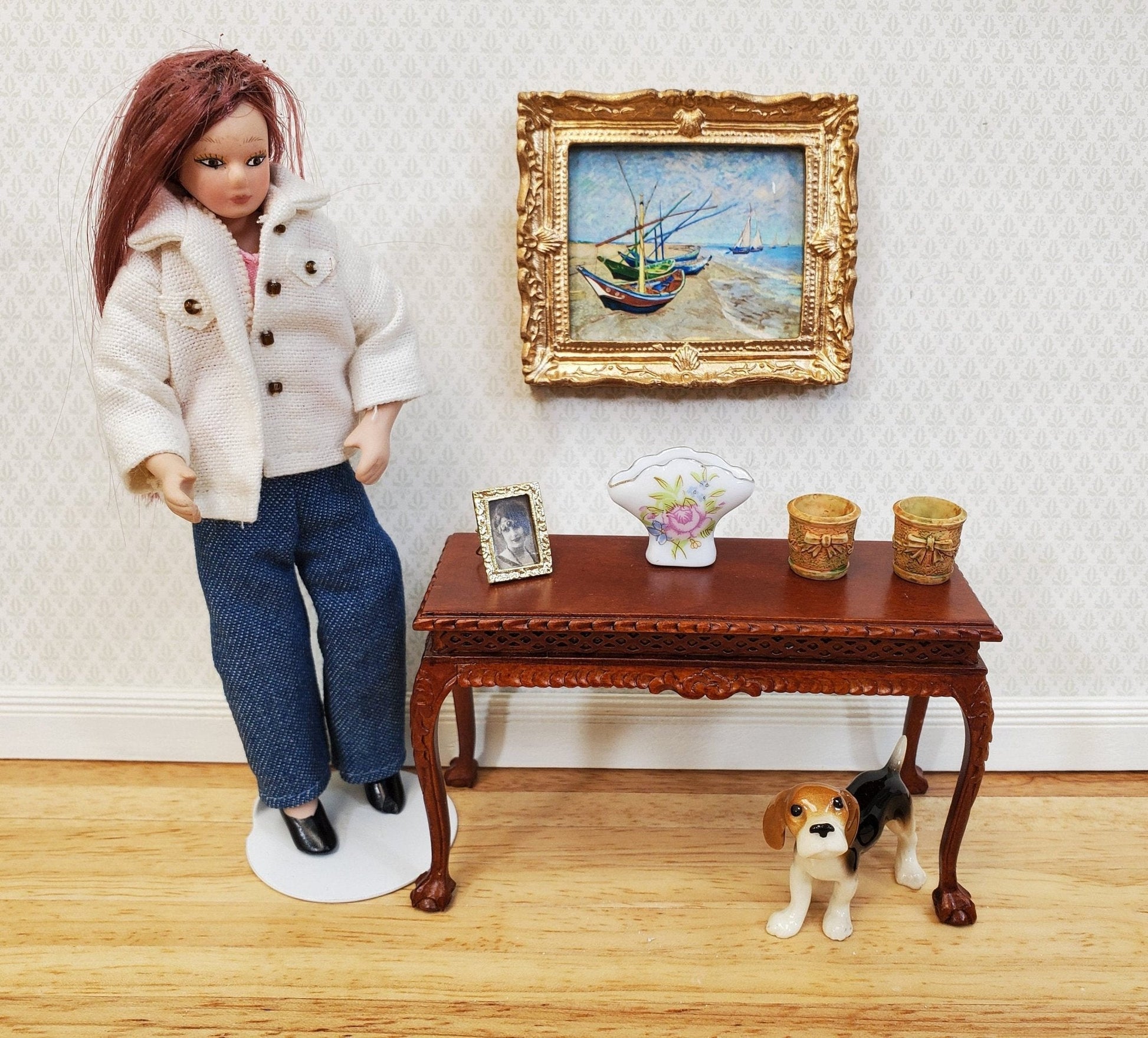 Dollhouse Tiny Garden Pots Planters Aged Tan use in 1:24 or 1/12 Scale A4318AG by Falcon Miniatures - Miniature Crush