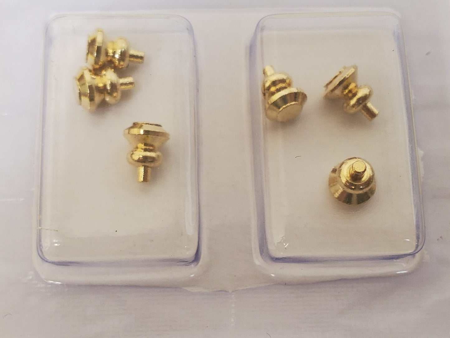 Dollhouse Tiny Gold Brass Knobs for Door or Drawer Pulls Set of 6 Houseworks #1116 - Miniature Crush
