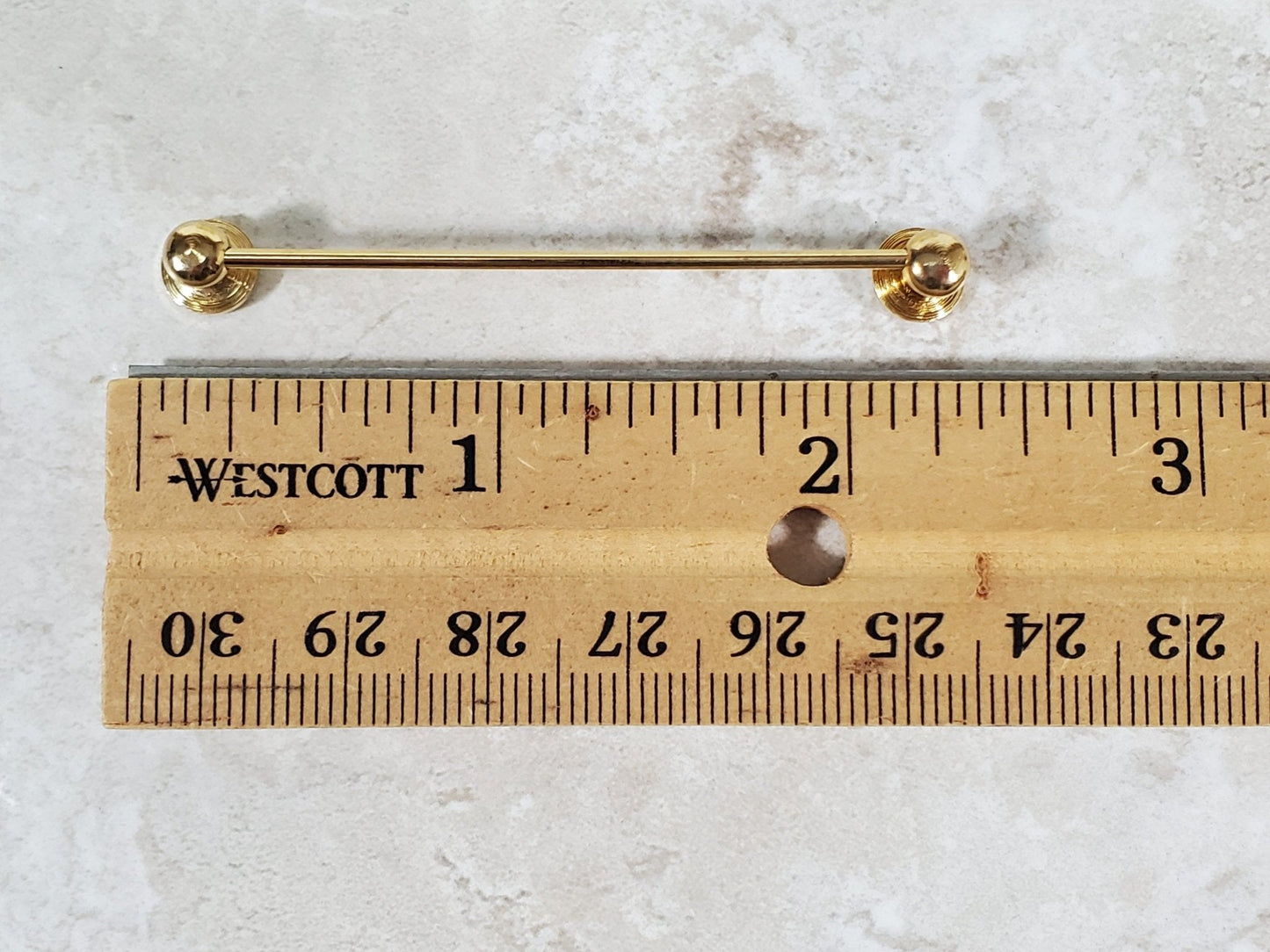 Dollhouse Towel Rod & Toilet Paper Holder Gold Brass Bathroom 1:12 Scale Miniatures - Miniature Crush