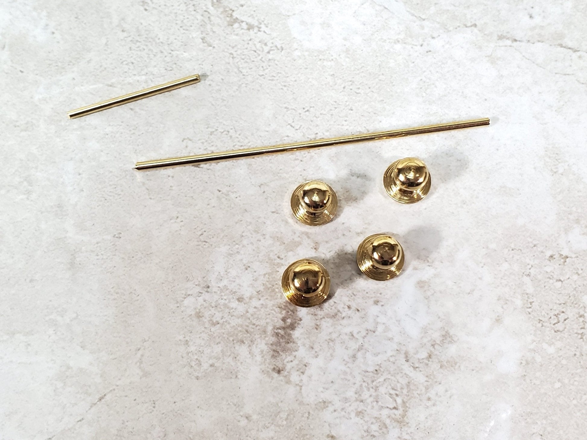 Dollhouse Towel Rod & Toilet Paper Holder Gold Brass Bathroom 1:12 Scale Miniatures - Miniature Crush