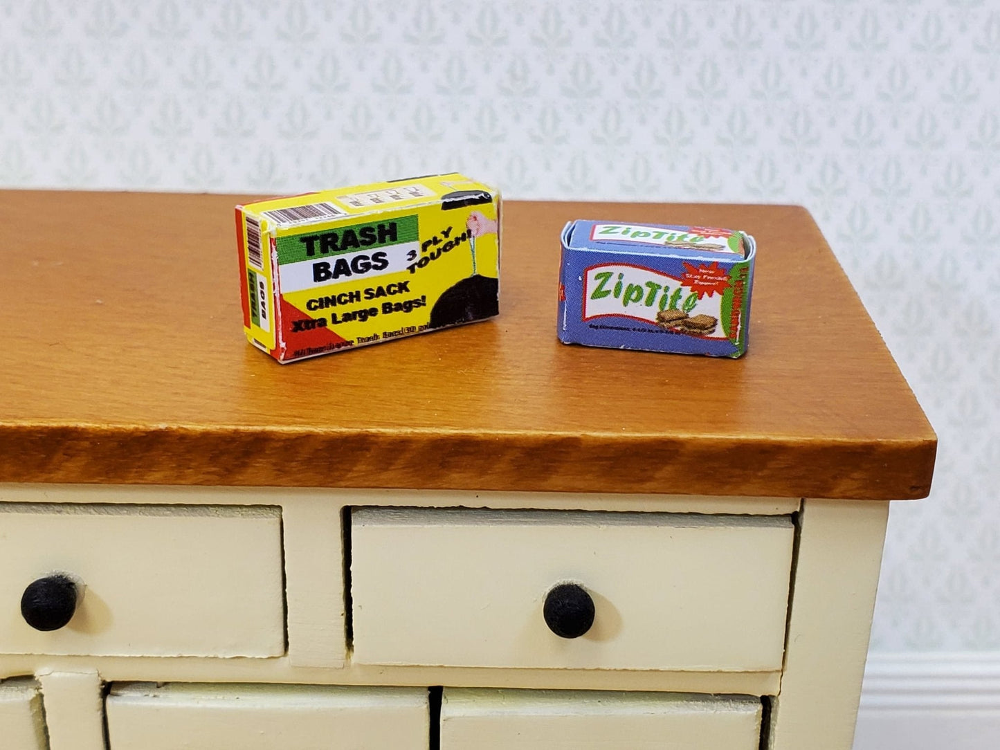 Dollhouse Trash Bags & Sandwich Baggies Boxes 1:12 Scale Miniatures Kitchen Accessories - Miniature Crush