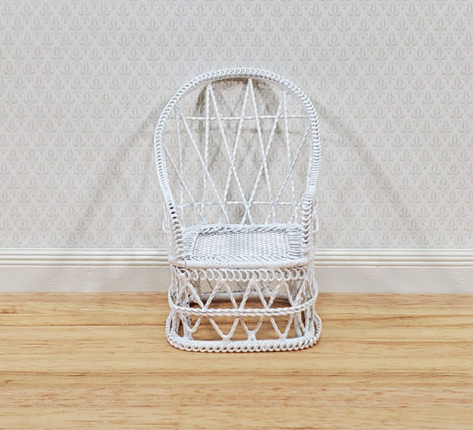 Dollhouse Tub Chair White Metal for Patio Porch 1:12 Miniature Fairy Garden - Miniature Crush