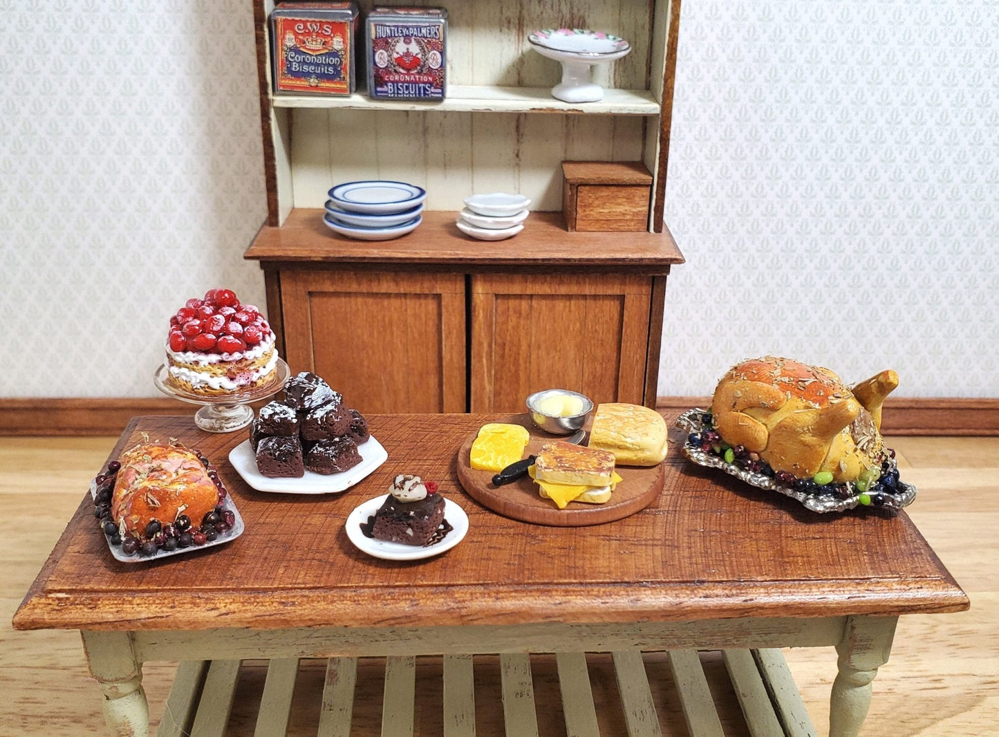 Dollhouse Ultimate Brownie on a Plate with Whip Cream 1:12 Scale Miniature Food - Miniature Crush