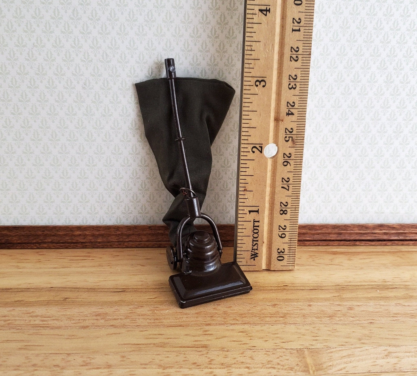 Dollhouse Vacuum Upright Bag Vintage 1930s Style Metal 1:12 Scale Miniature - Miniature Crush