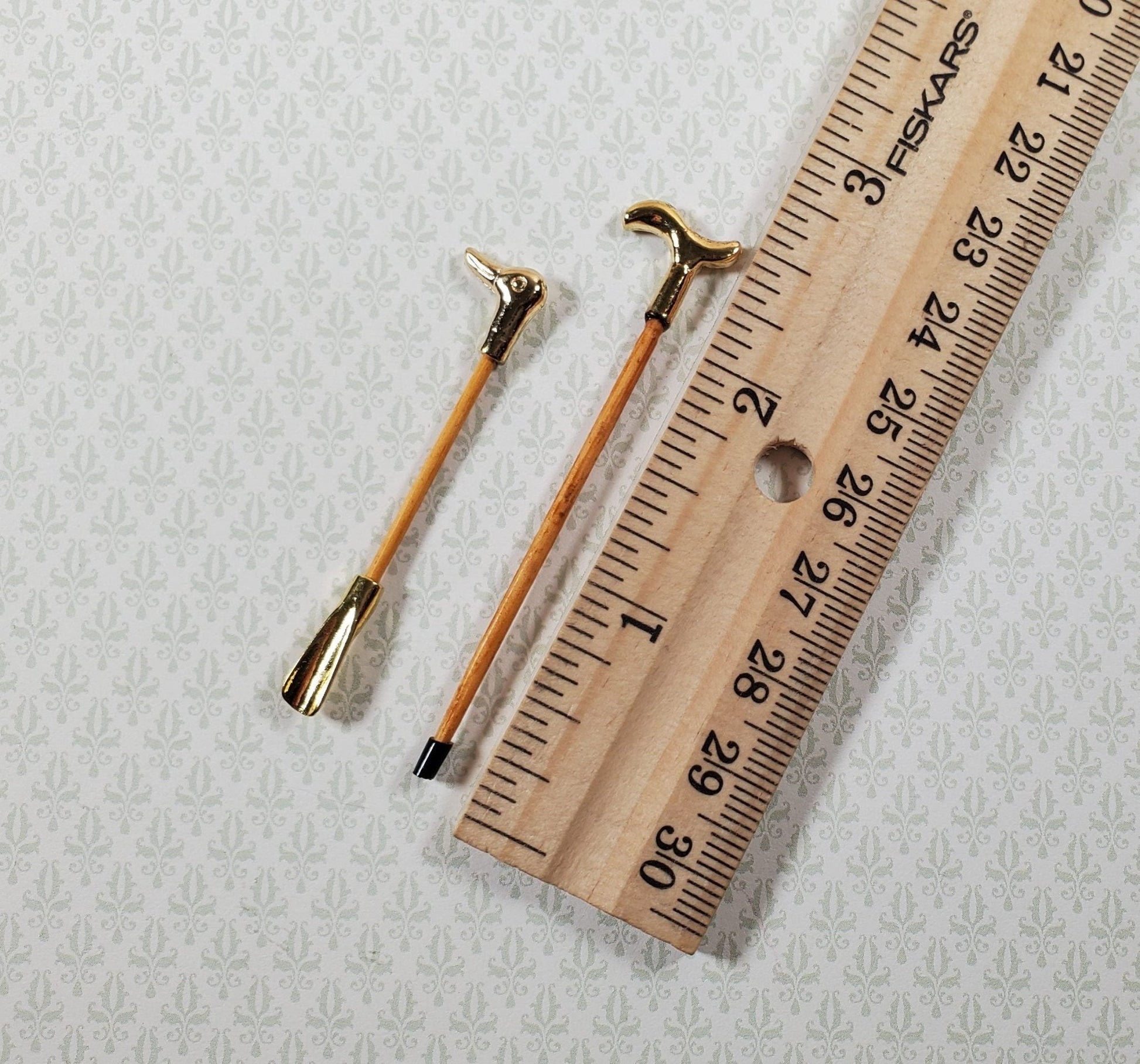 Dollhouse Walking Cane & Duck Head Shoe Horn 1:12 Scale Miniature Accessories - Miniature Crush