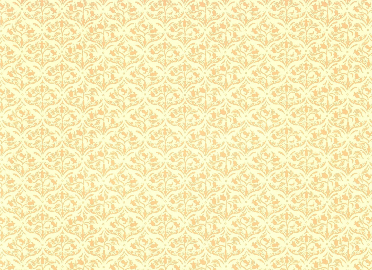 Dollhouse Wallpaper Art Nouveau Gold Tulips on Cream 1:12 Scale Miniature - Miniature Crush