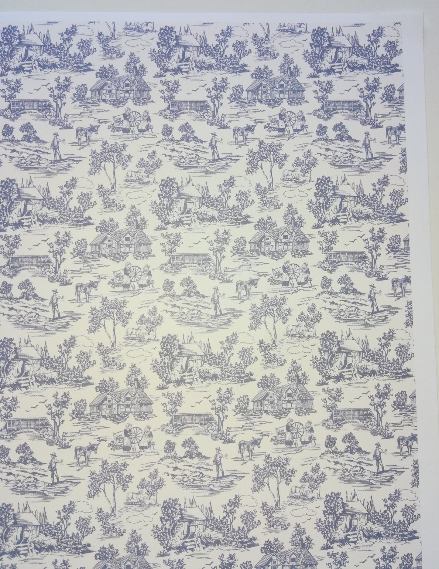 Dollhouse Wallpaper Brodnax "Campagne Toile Blue" 1:12 Scale Miniature - Miniature Crush