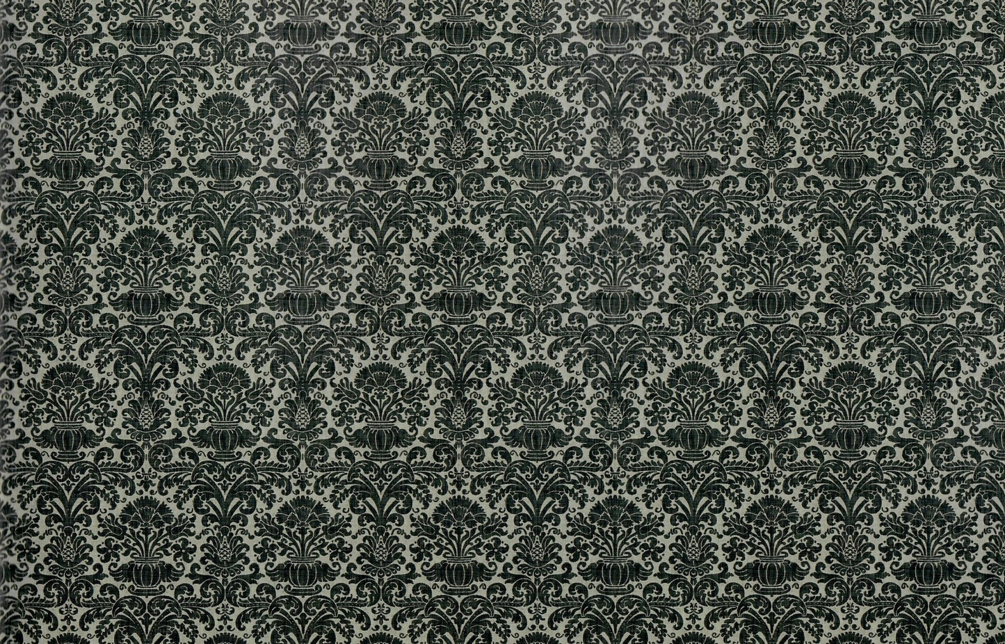 Dollhouse Wallpaper Damask Black on Gray Victorian 1:12 Itsy Bitsy Miniatures - Miniature Crush