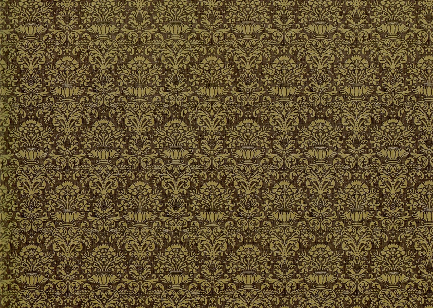Dollhouse Wallpaper Damask Chocolate Brown Victorian 1:12 Scale Itsy Bitsy Miniatures - Miniature Crush
