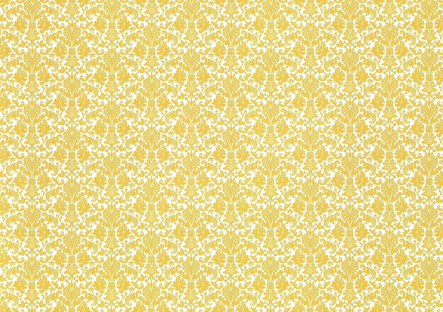 Dollhouse Wallpaper Damask Gold on White Victorian 1:12 Scale Itsy Bitsy Miniatures - Miniature Crush