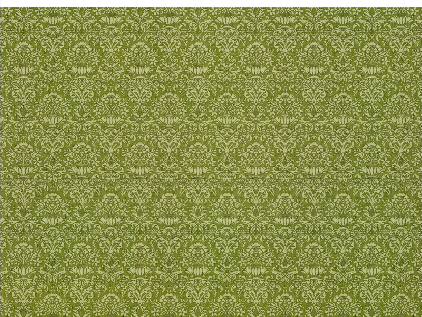 Dollhouse Wallpaper Damask Olive Green Victorian 1:12 Scale Itsy Bitsy Miniatures - Miniature Crush