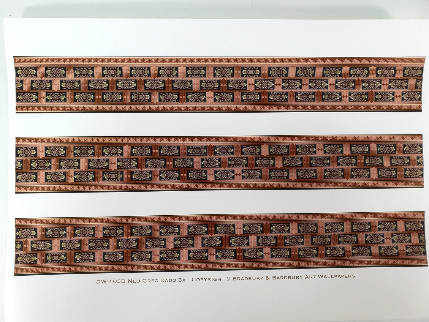 Dollhouse Wallpaper Neoclassical Revival Border Panel Bradbury & Bradbury 1:12 Scale - Miniature Crush