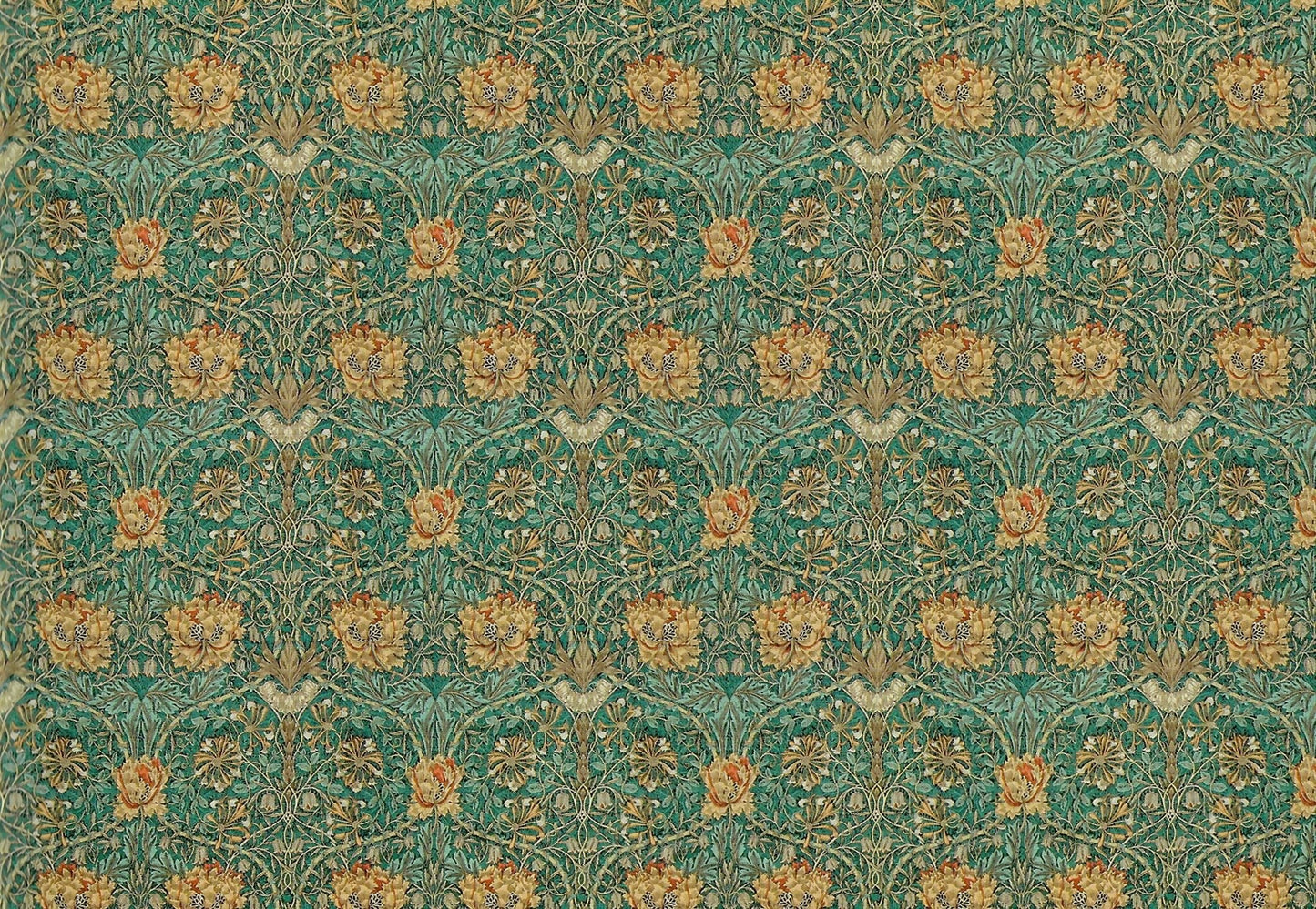 Dollhouse Wallpaper William Morris Art Nouveau Blue Teal Floral 1:12 Scale Itsy Bitsy - Miniature Crush
