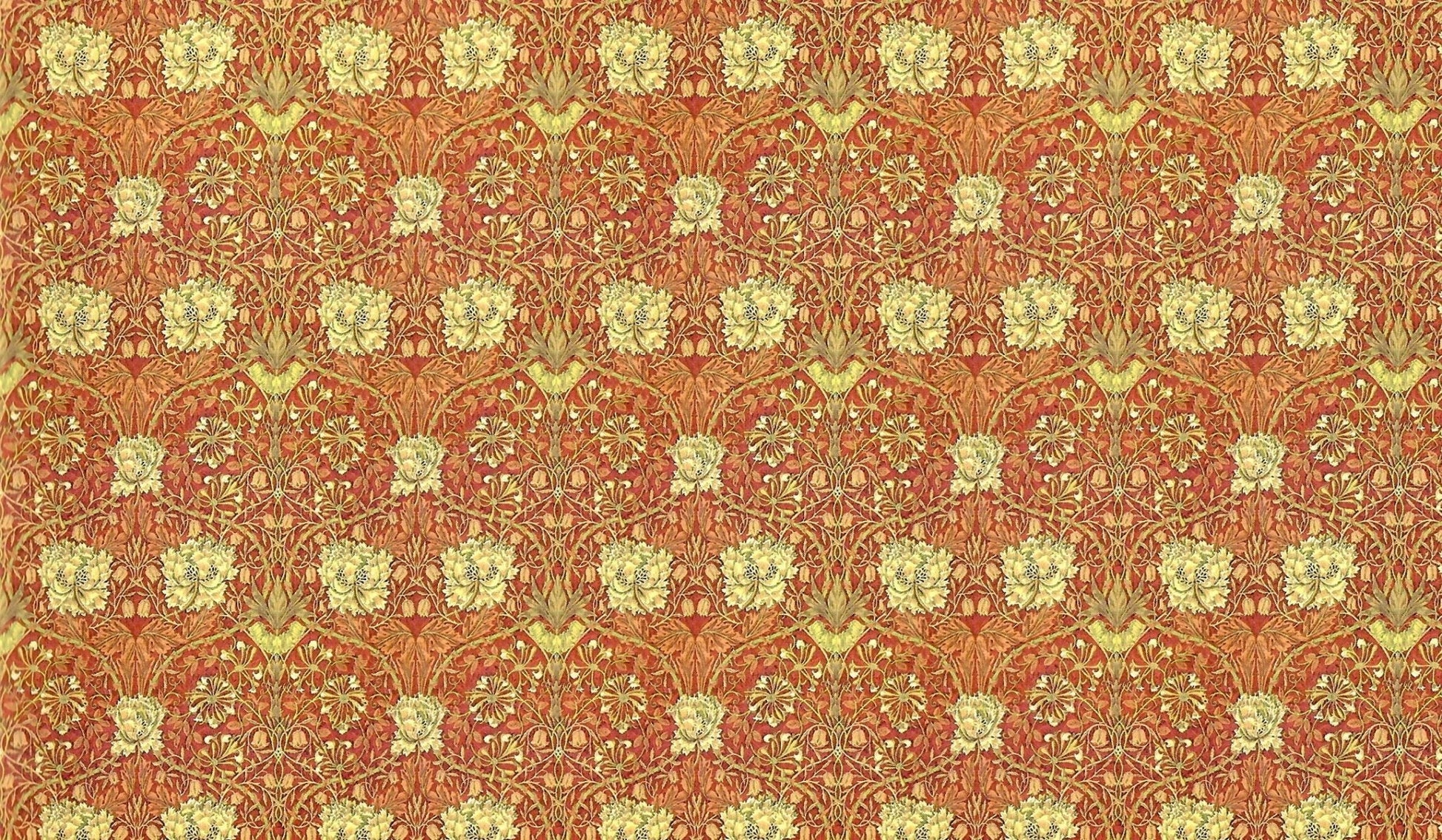 Dollhouse Wallpaper William Morris Art Nouveau Burgundy Red Floral 1:12 Scale Itsy Bitsy - Miniature Crush