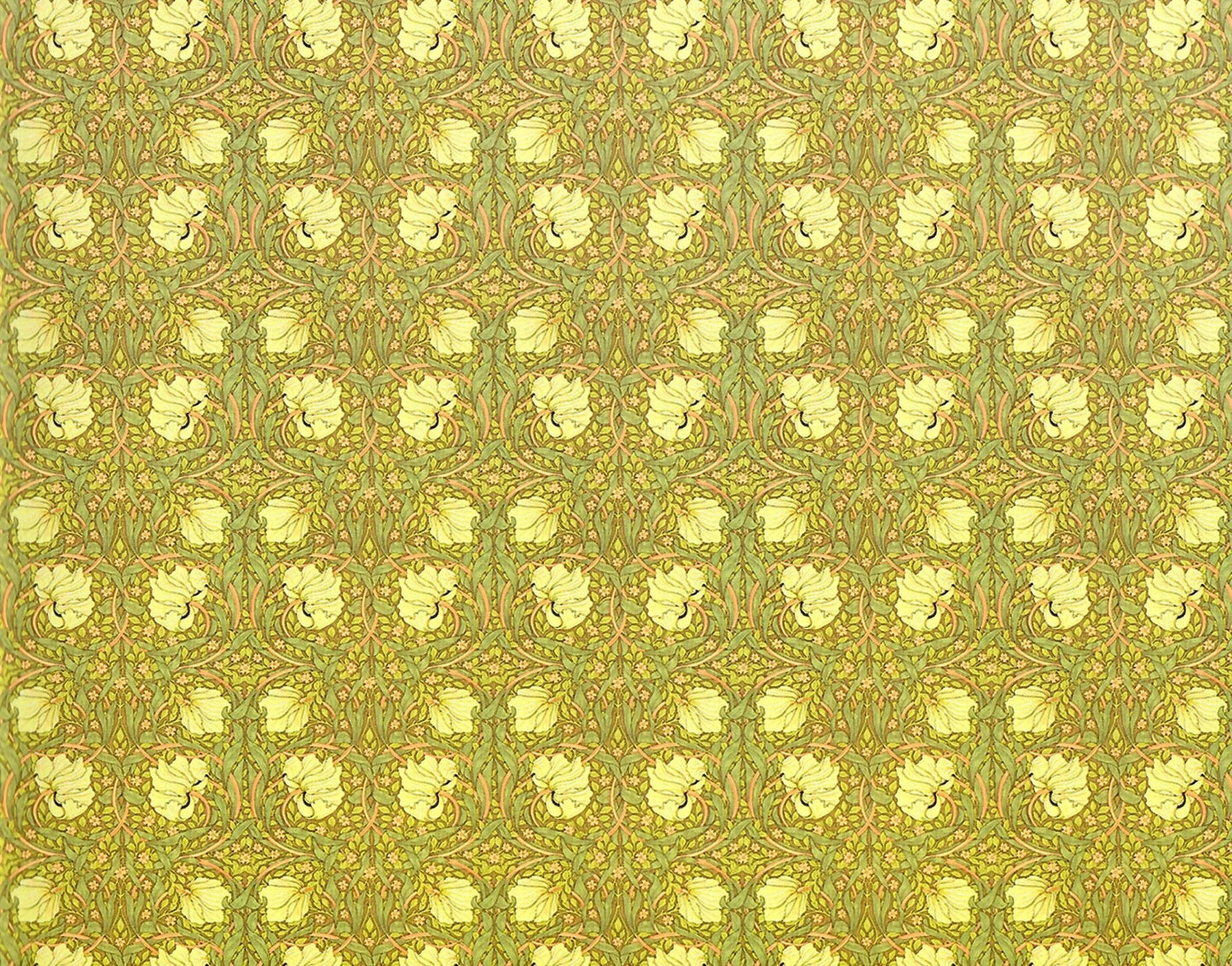 Dollhouse Wallpaper William Morris Art Nouveau Pimpernel Brown Floral 1:12 Scale Itsy Bitsy - Miniature Crush